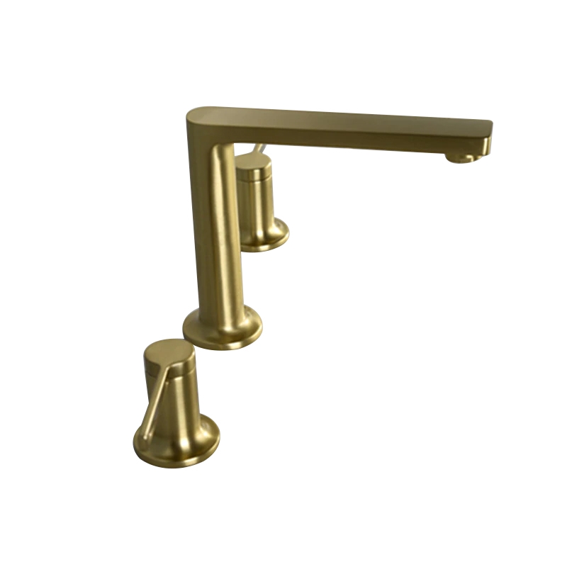 Fontana Napoli Brushed Gold Double Handle Sink Faucet