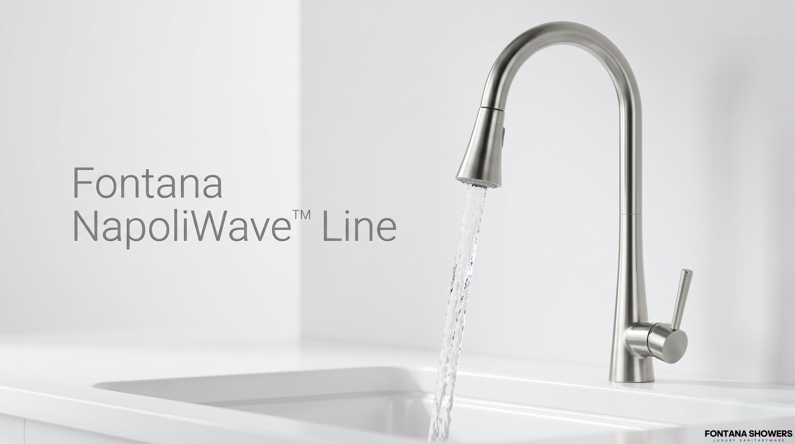 Fontana NapoliWave™ Line Silver Kitchen Faucet FS9444