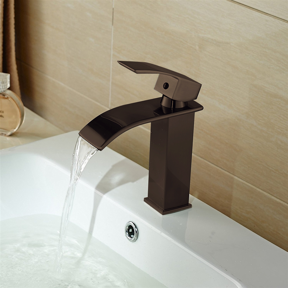 Fontana Paita Oil Rubbed Bronze Deck Mount Single Handle Bathroom Sink Faucet