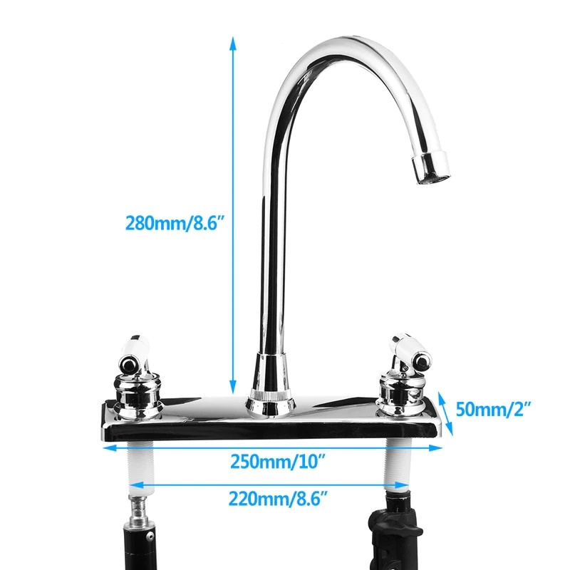 Fontana RV Travel Dual Handle Faucet Thermostatic Stainless Steel