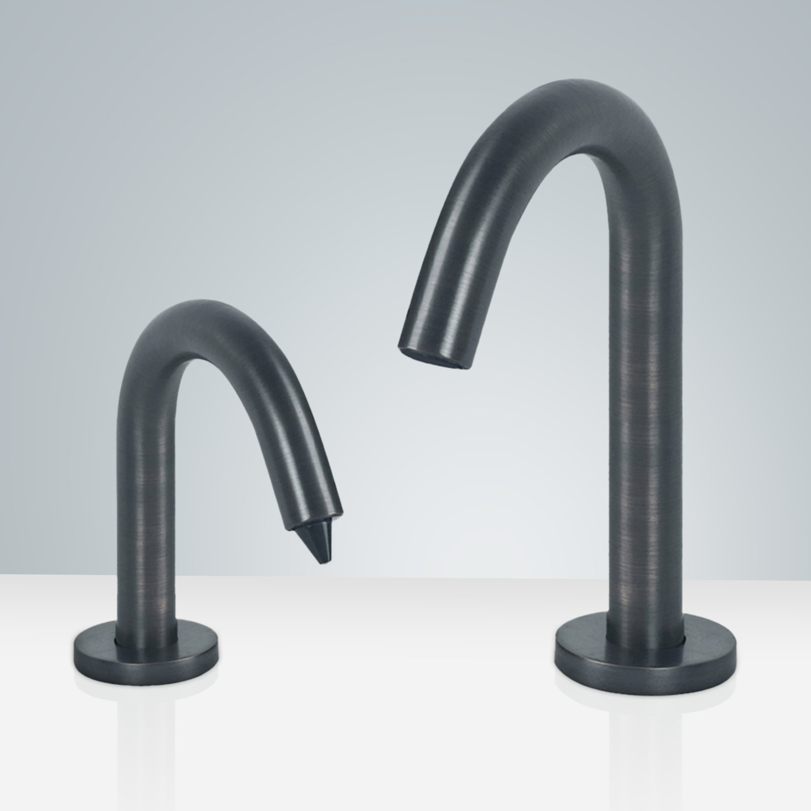 Fontana Rio Goose Neck Dark Oil Rubbed Bronze Finish Dual Automatic Commercial Sensor Faucet & Automatic Soap Dispenser