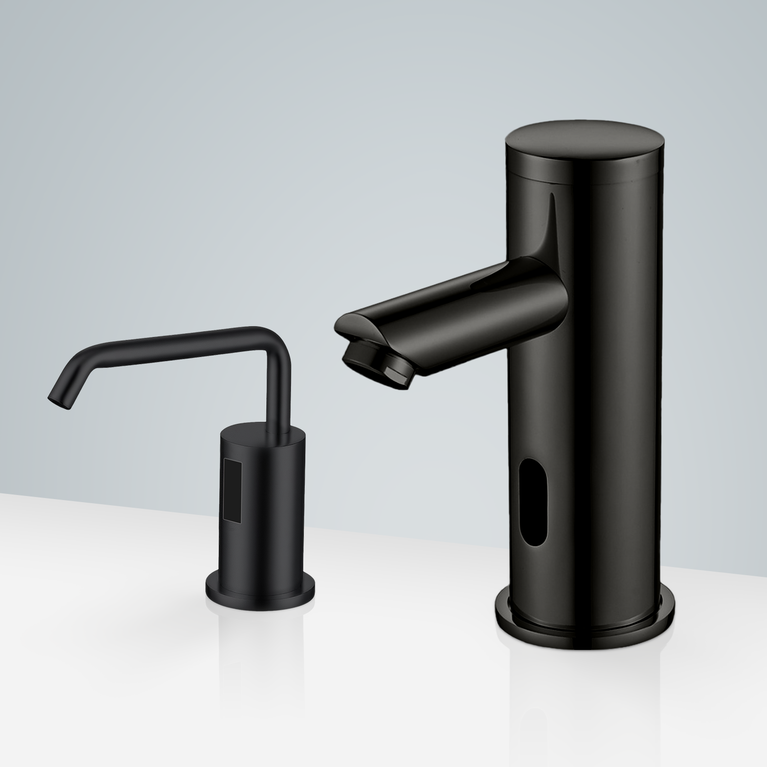 Fontana Sénart Commercial Automatic Motion Sensor Faucet & Automatic Deck Mount Sensor Liquid Soap Dispenser For Restrooms In Oil Rubbed Bronze Finish