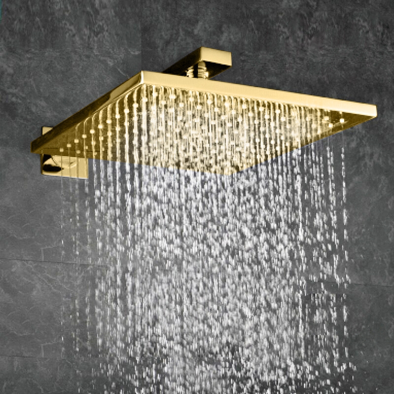 Fontana Reno Gold Platinum LED Shower Head Set with Diverter, Mixer and LED Spout