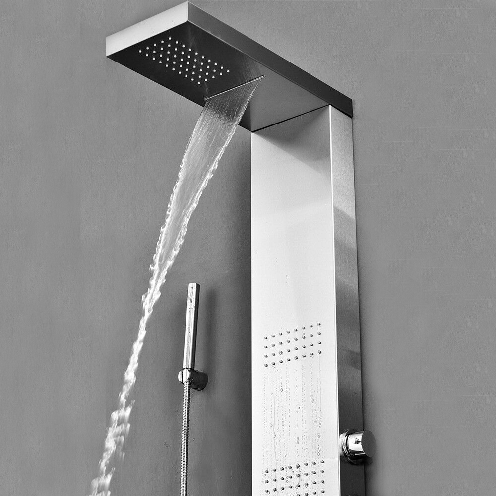 Fontana Stainless Steel Waterfall - Rainfall Shower Panel with Hand Held Shower Head