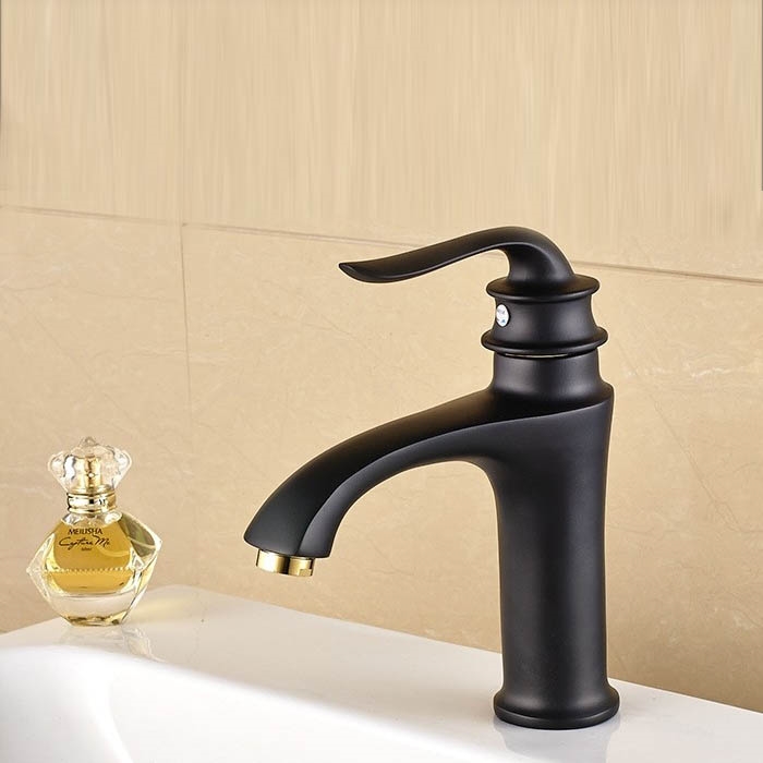 Fontana Denver Dark Oil Rubbed Bronze Antique Style Deck Mount Bathroom Sink Faucet