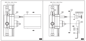 Fontana 3 Outlets Mixer Control Valve Solid Brass Concealed Wall Mounted