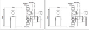 Fontana 3 Outlets Mixer Control Valve Solid Brass Concealed Wall Mounted