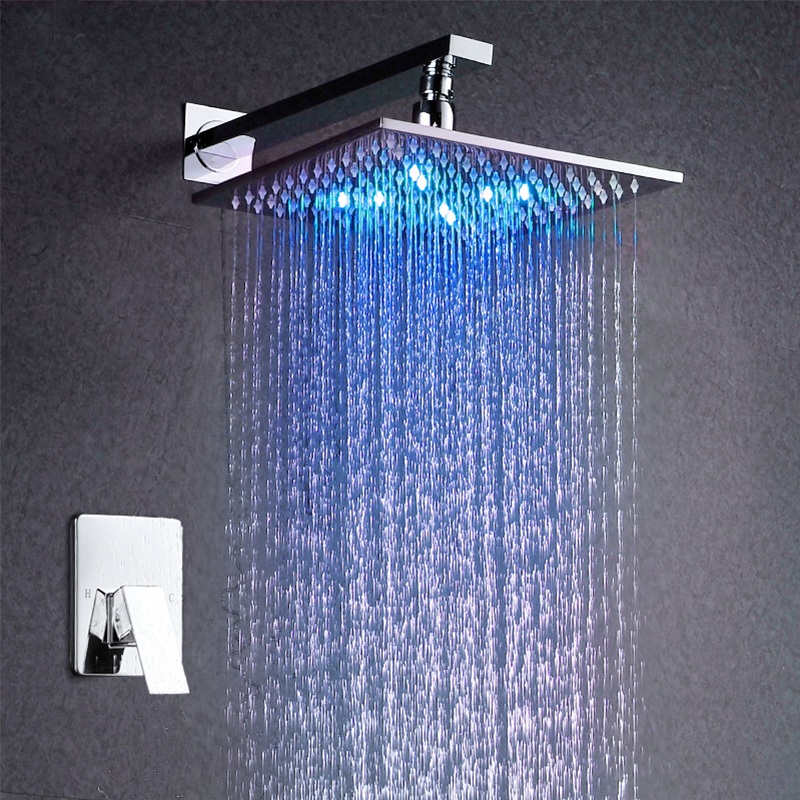 Fontana Amancio Wall Mount Chrome LED Rainfall Shower Set