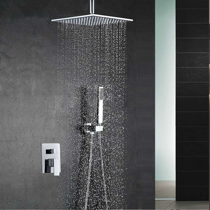 Fontana Chicago Chrome Ceiling Mount Rainfall Shower Head with Handheld Spray