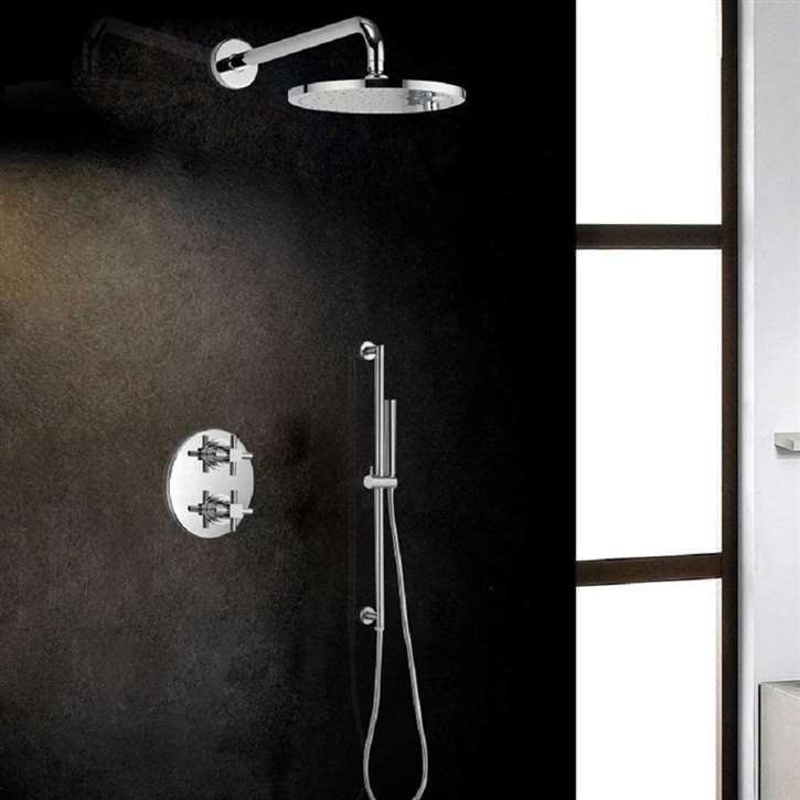 Fontana Lima Chrome Thermostatic Round Rainfall Shower Set