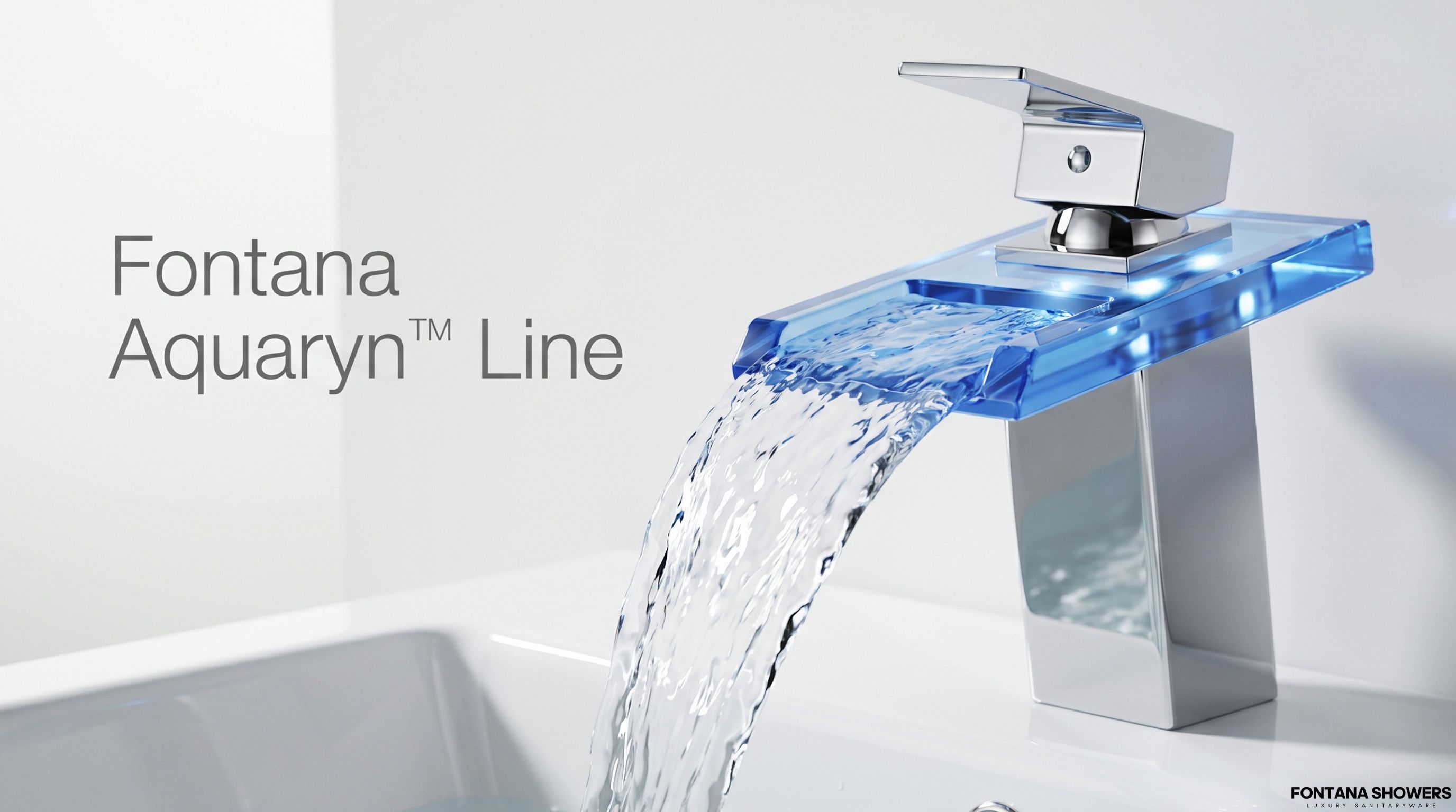 Fontana Aquaryn Line Chrome Basin Faucet FLS14A GLASS LED FAUCET