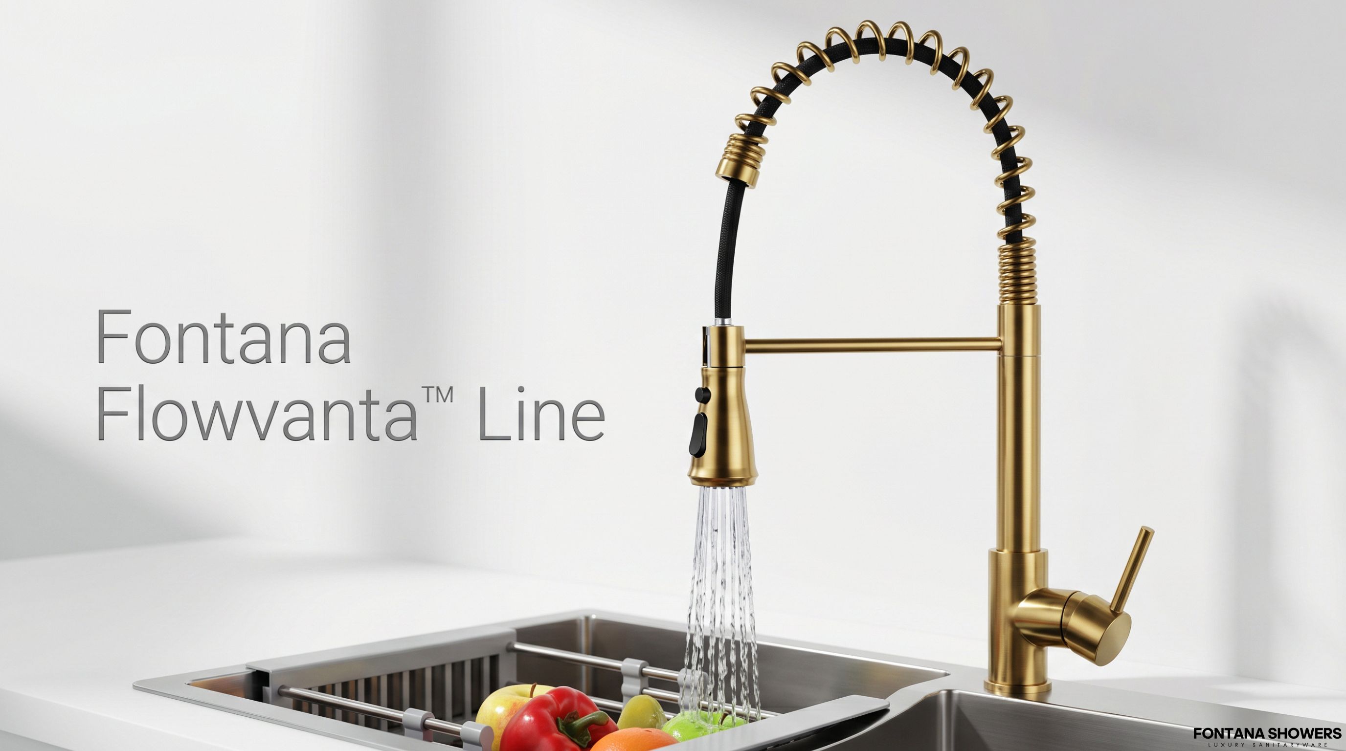 Fontana Flowvanta™ Line Matte Black & Gold Basin Faucet FS1547G1-NOTOUCH