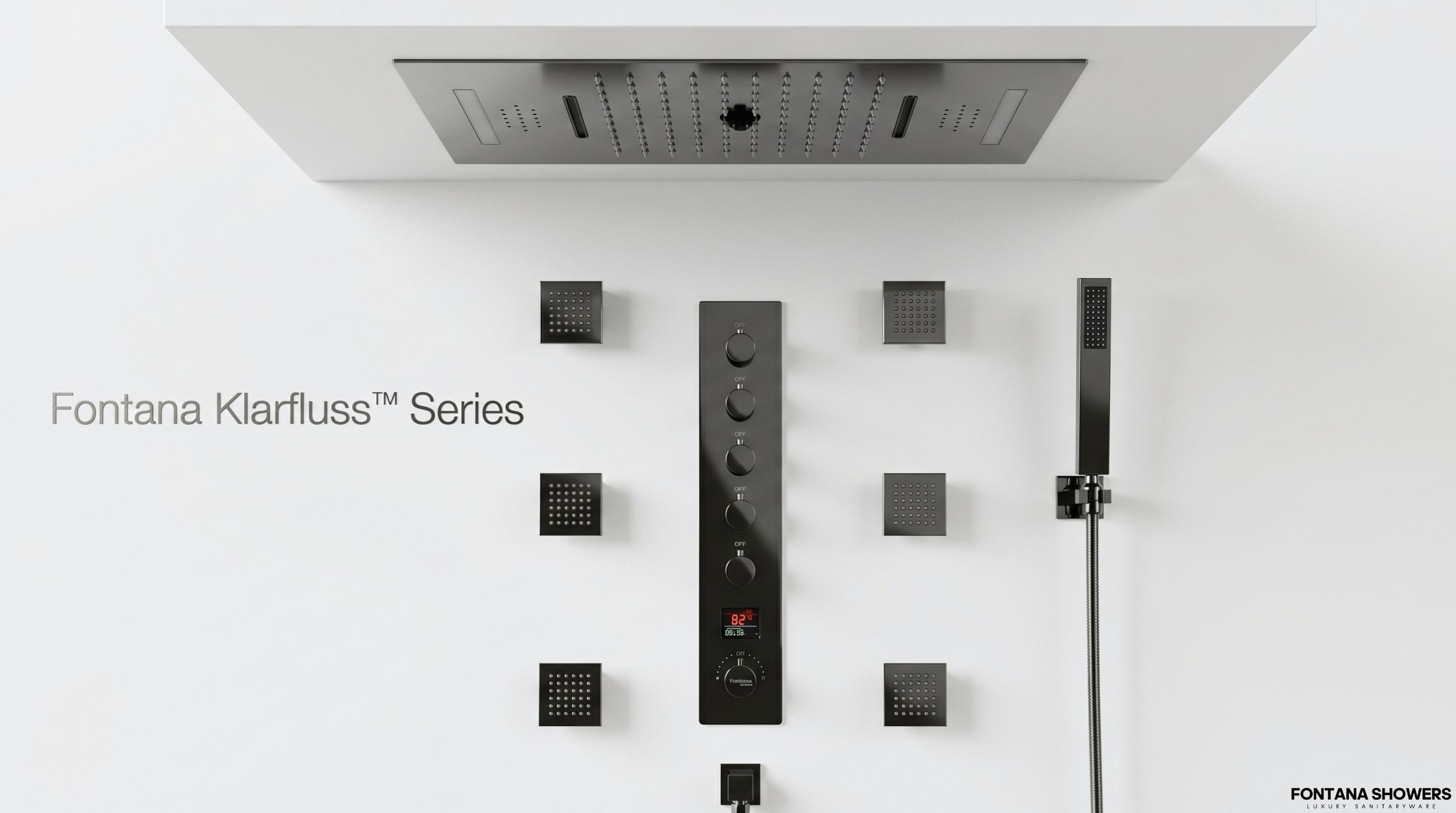 Fontana Klarfluss Series Gun Metal Grey Shower Set FS7771GMG