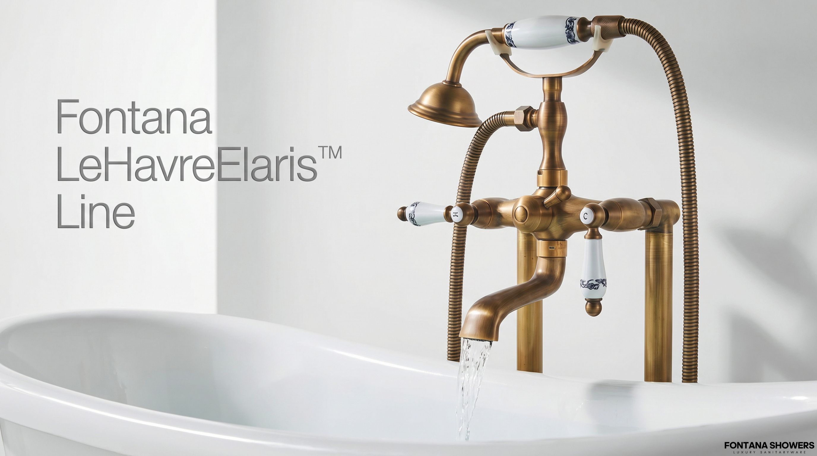 Fontana LeHavreElaris Line Antique Brass Bathtub Faucet FS1441