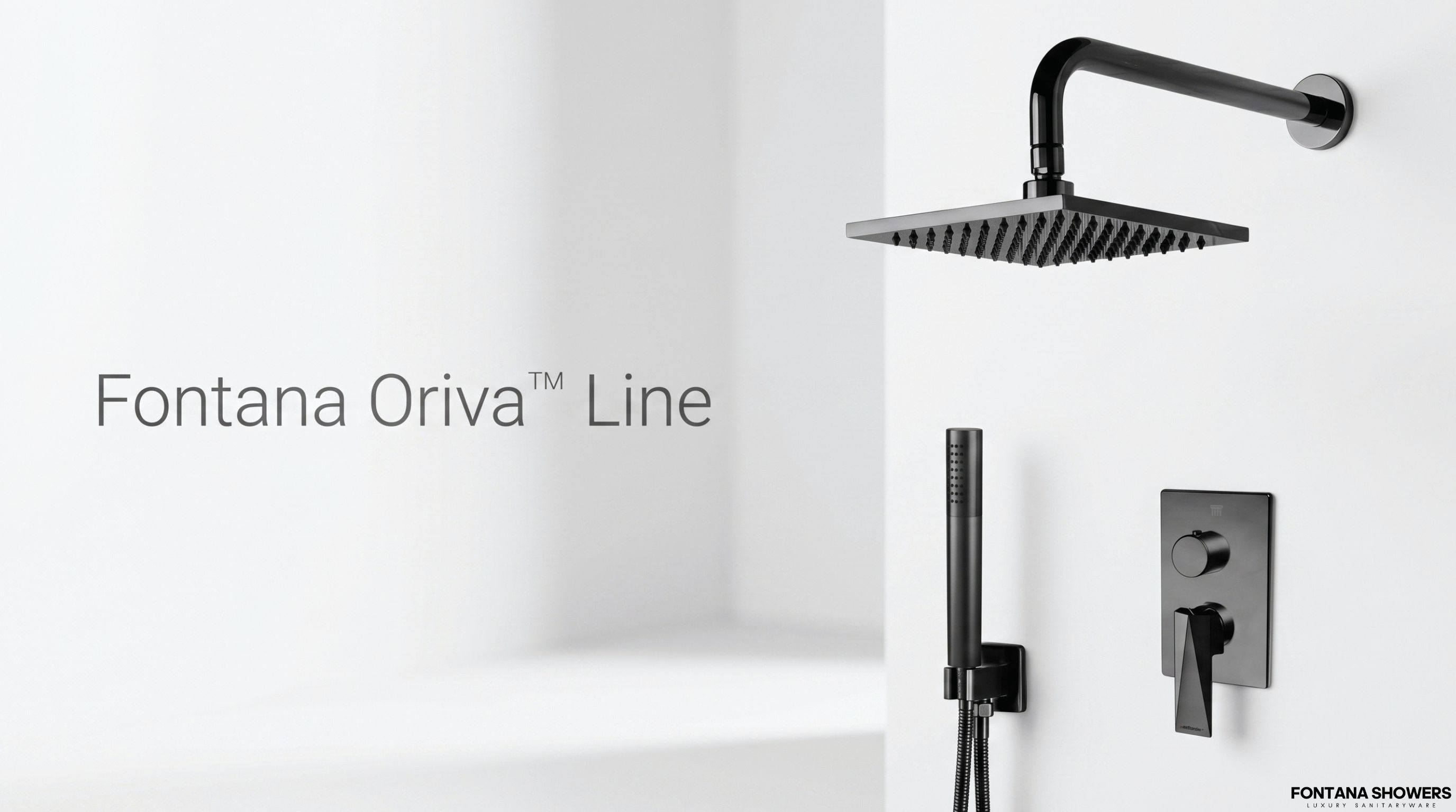 Fontana Oriva Line Matte Black Shower Set FS1063