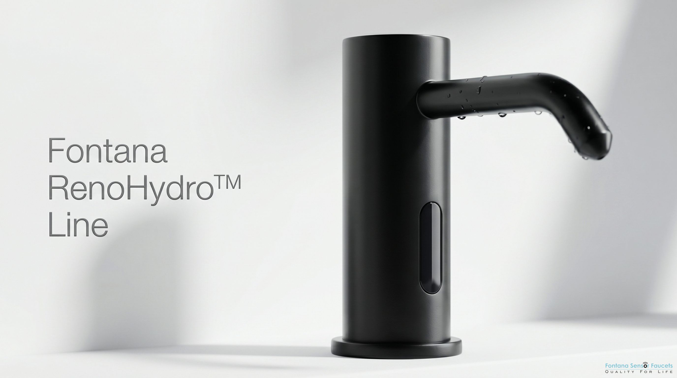Fontana Reno Hydro Line Matte Black Touchless Soap Dispenser FSF10127