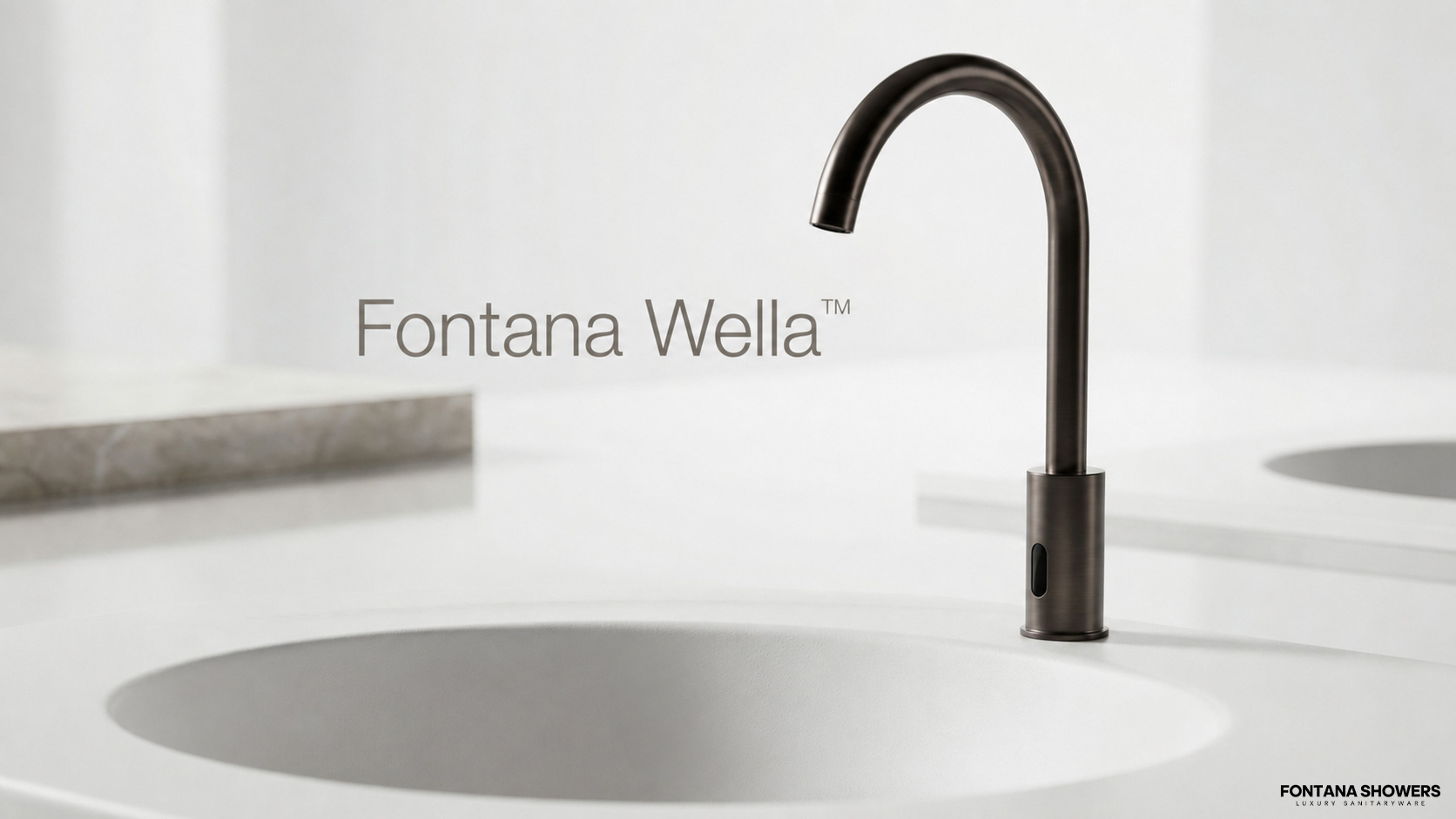 Fontana Wella Goose Neck Commercial Automatic Matte Black Sensor Faucet