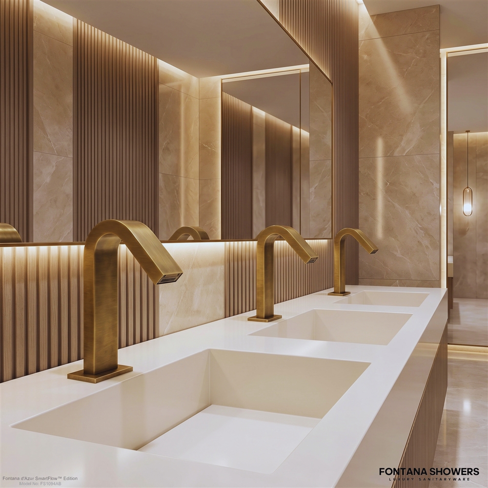 Fontana d’Azur SmartFlow Edition Antique Brass Motion Sensor Faucet
