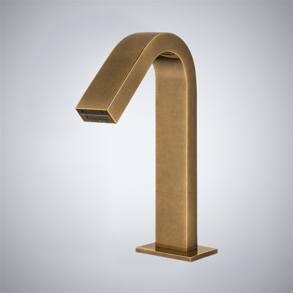 Fontana d’Azur Antique Brass Faucet Commercial Installation