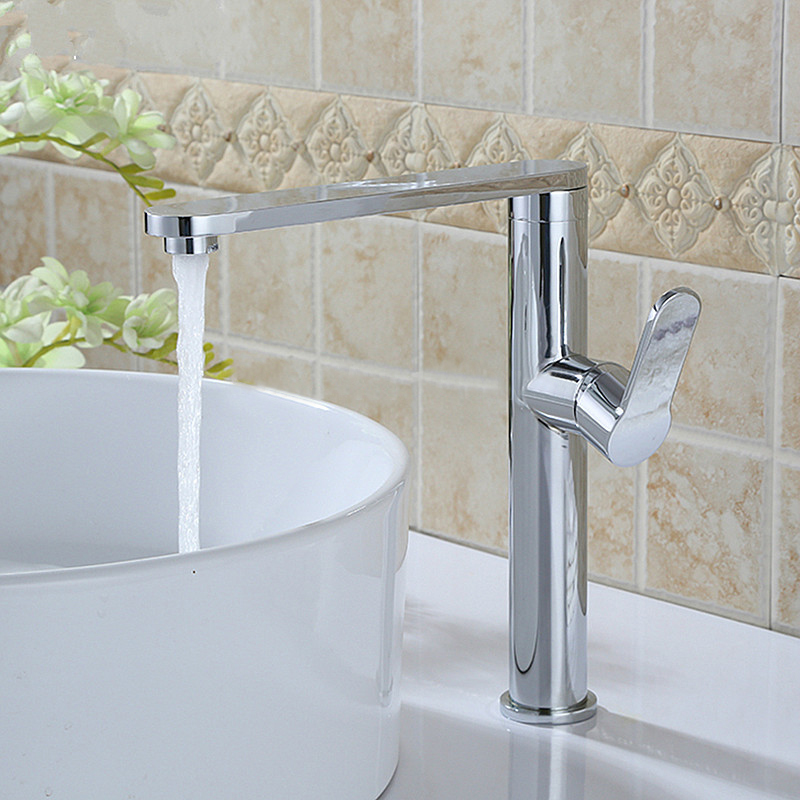 Grassi Deck Mount Chrome Single Handle Bathroom Faucet