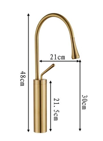 Fontana Sierra Modern Gold Finish Single Lever 360 Rotation Spout Brass Sink Faucet