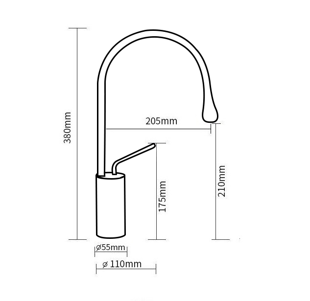 Fontana Sierra White Single Lever 360 Rotation Spout Modern Brass Sink Faucet