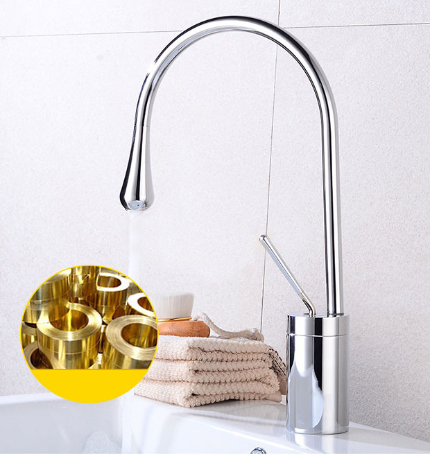 Fontana Sierra Chrome Finish Single Lever 360 Rotation Spout Modern Brass Sink Faucet