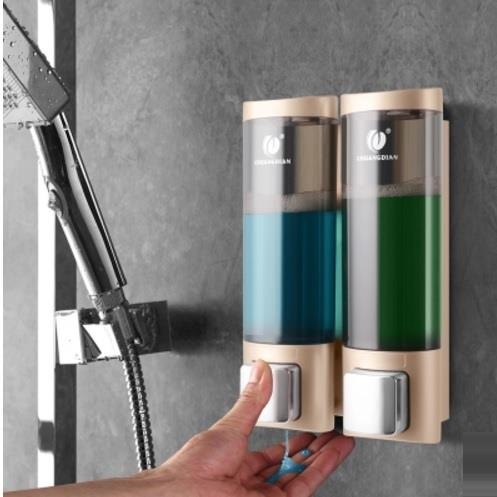 Bar Soap Holder Dispenser Wall Mount 2 Chamber Shampoo Shower Dispenser White 