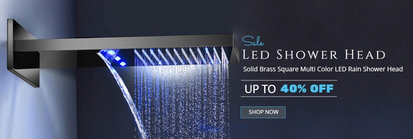 Upgrade LED 7-Colors Over-Head Rain Shower Spray,Square Stainless Steel Chrome Plating Colorful LED Light Bathroom Rainfall Showerhead,Easy Installation,12inches 