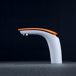 Fontana Leonardo Sárga Contemporary Bath Sink Faucet With Orange Handle