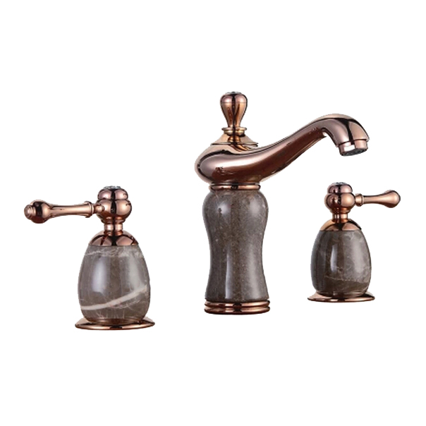 Lima Luxury Marble Rose Gold Finish Bathroom Faucet