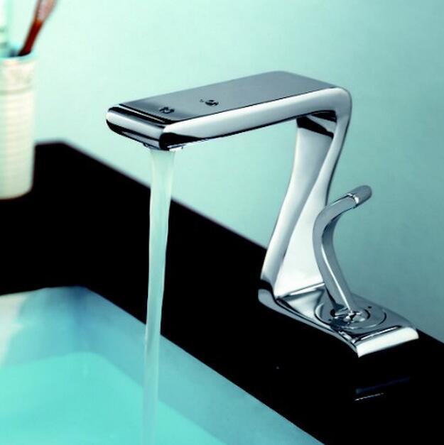 Lombardy Deck Mount Chrome Single Handle Bathroom Faucet