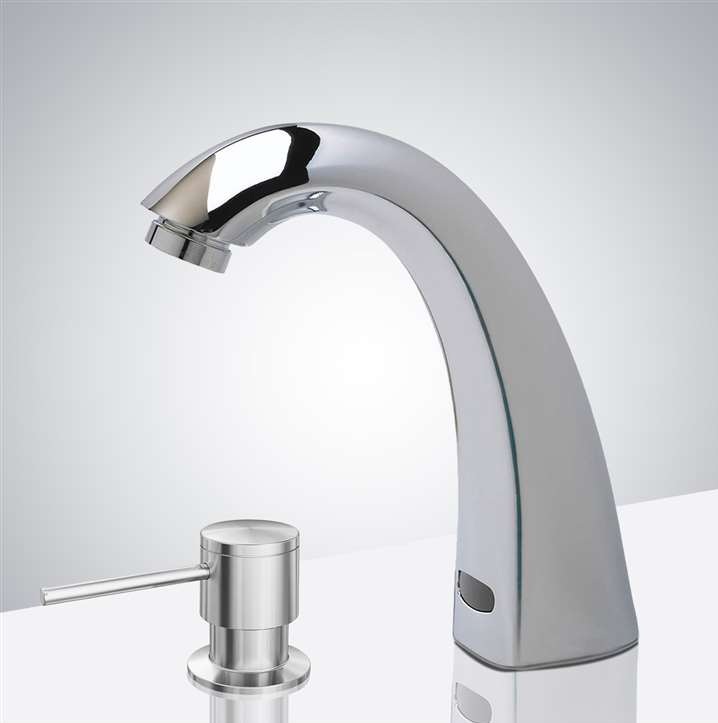 Fontana Saline Commercial Chrome Automatic Sensor Faucet with Manual Soap Dispenser MT5029M
