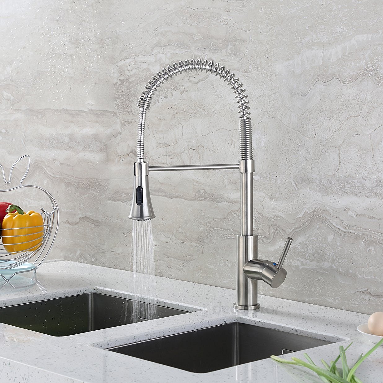 Merritt Contemporary Kitchen Sink Faucet with Pull Down Spray