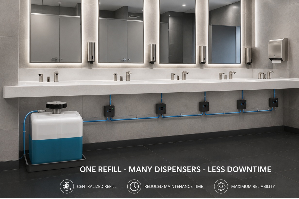 Fontana Multifeed system with one reservoir and multiple outlets