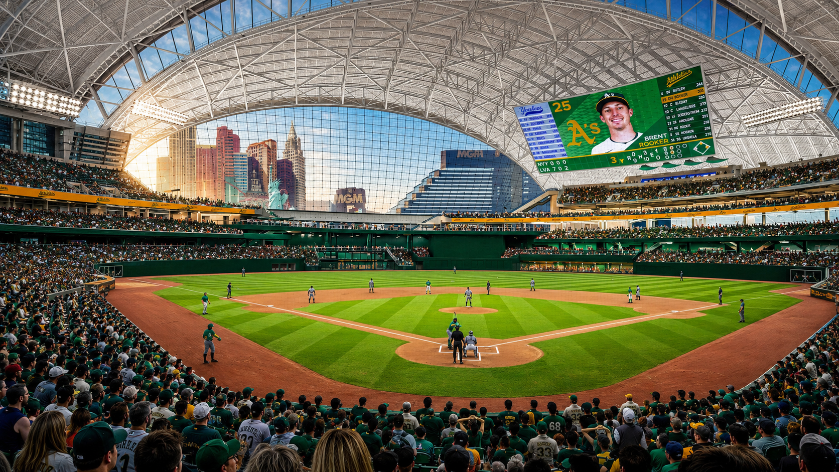 New Las Vegas MLB Stadium large venue architectural rendering