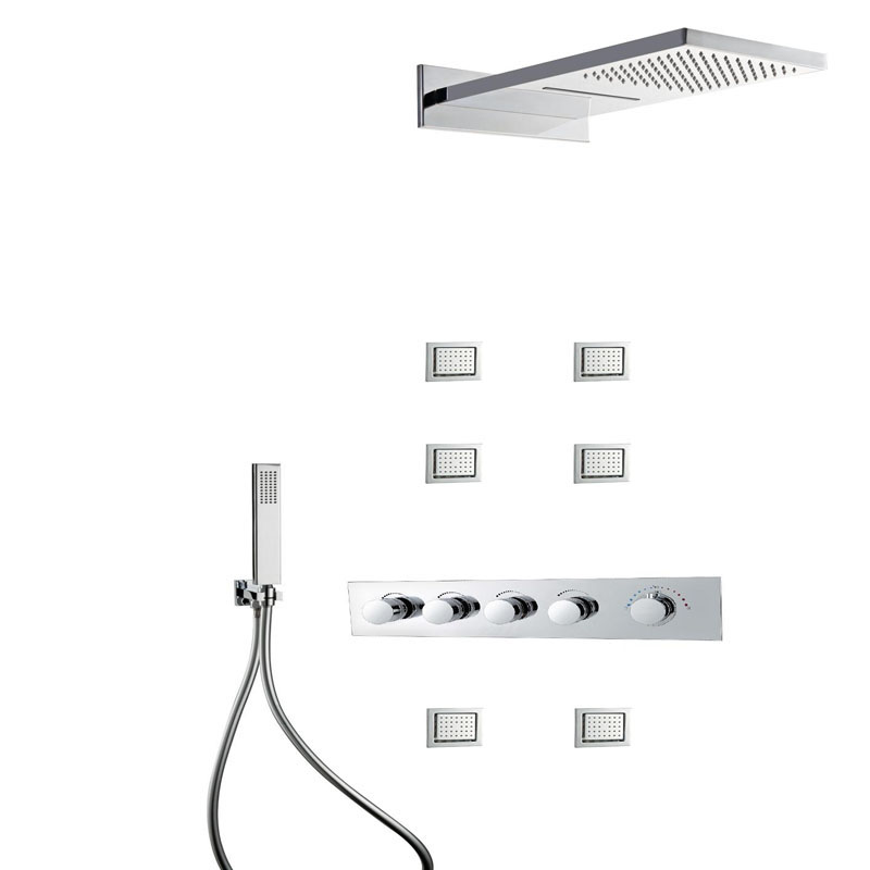 Océane Wall Mounted Multi-Functional Shower Set with Hot & Cold Water Mixing Valve