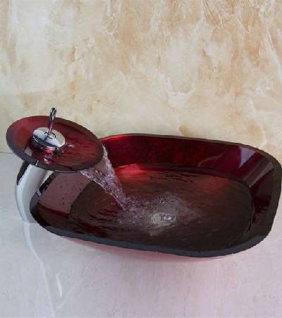 Rivera Tempered Glass Vessel Vanity Sink Faucet