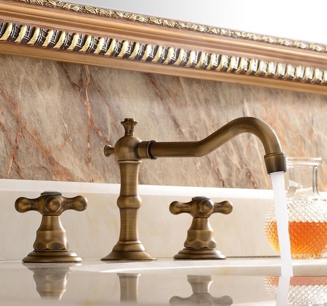 San Marco Antique Bronze Deck Mounted Bathroom Faucet