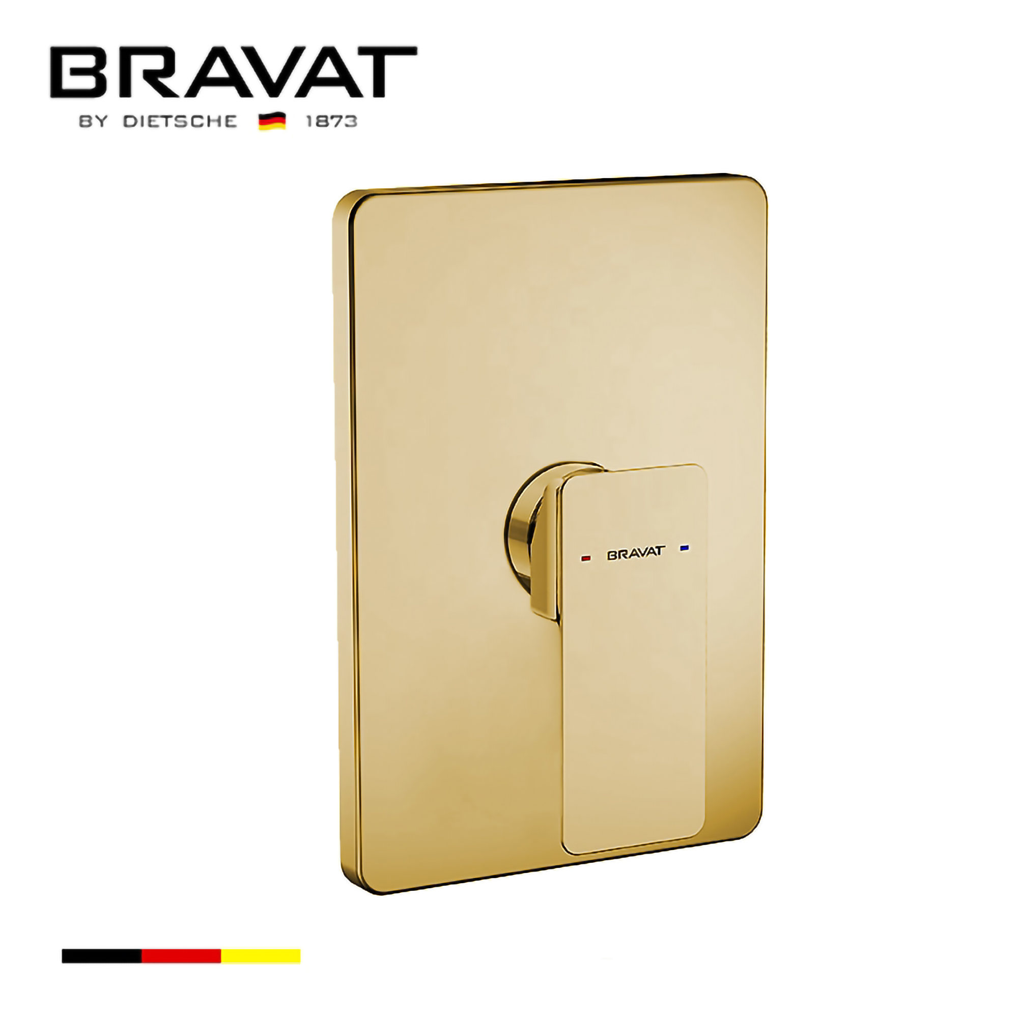 Bravat Brushed Gold Wall Mounted Shower Valve Mixer