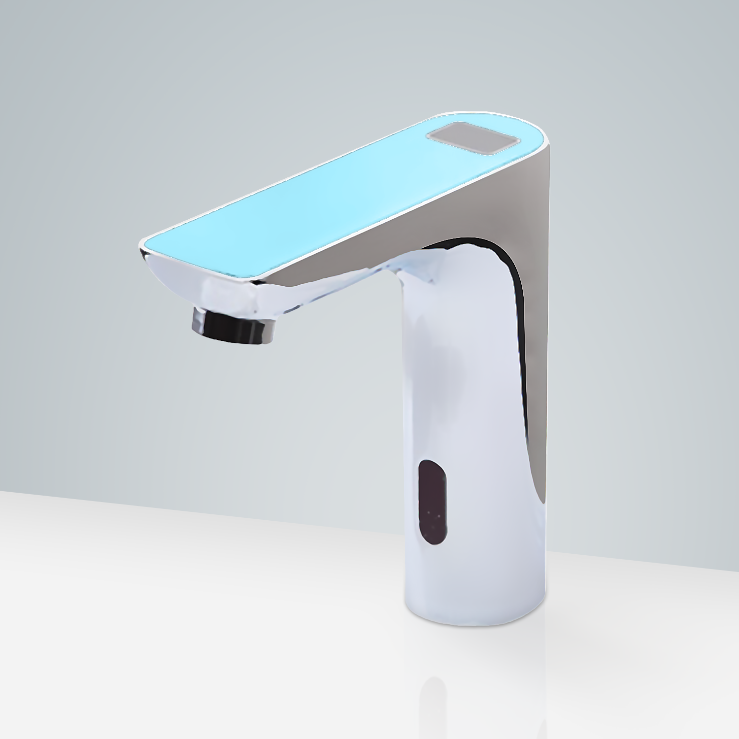 Romo Commercial Digital Display Automatic Motion Sensor Faucet - Sky Blue Top