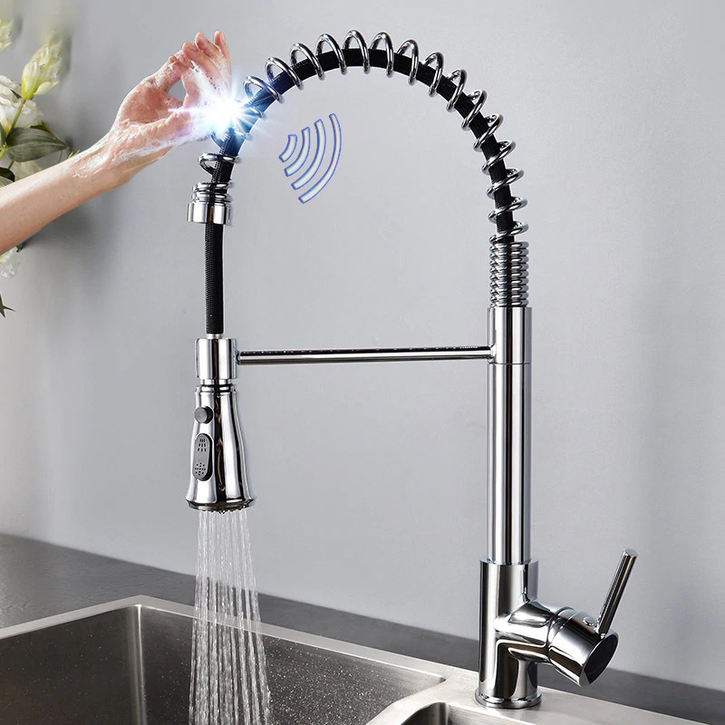 On Matte Black Pull Down Spray Kitchen Faucet With Sprayer - Wall Mount Pull Down Faucet