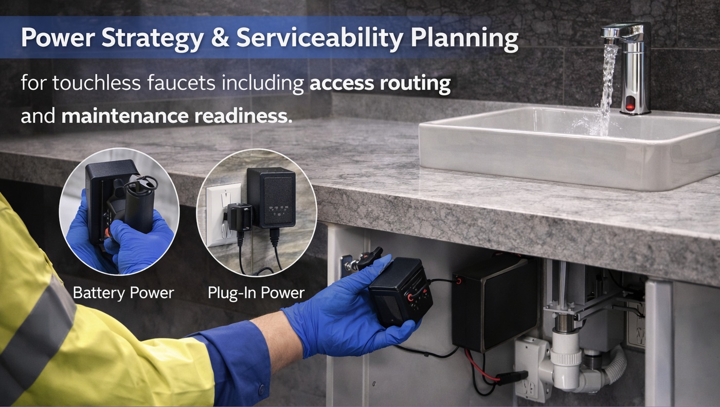 Finish family standardization and SKU alignment across restroom stacks to reduce maintenance variance and performance drift