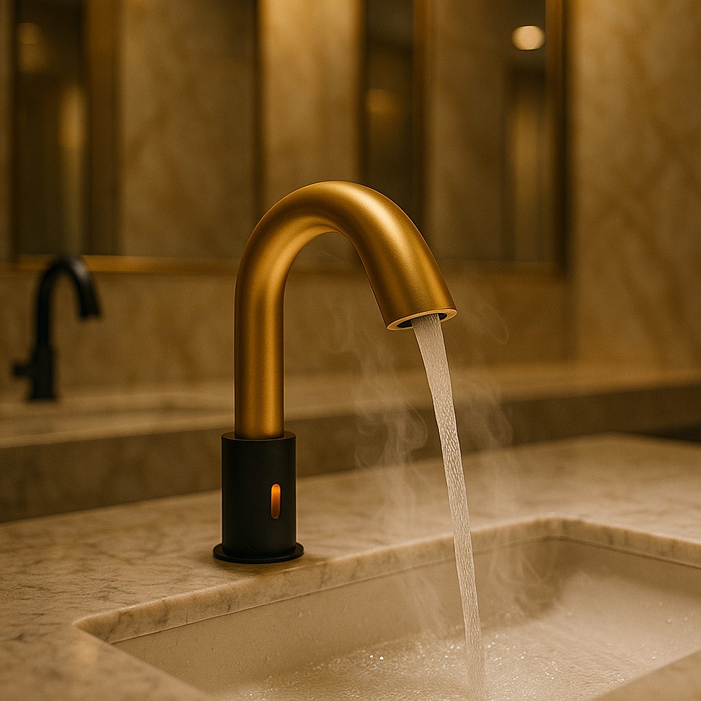 LED deck mount triple handle bathtub faucet with hand shower installation