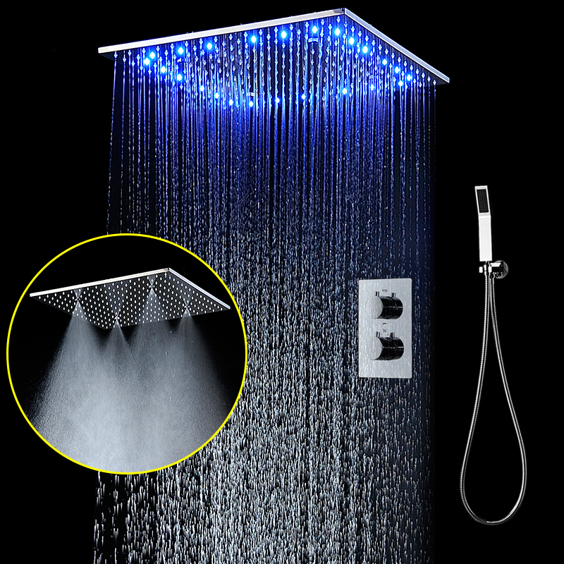 Varadero Thermostatic LED Shower Panel Set with Hand Held Shower