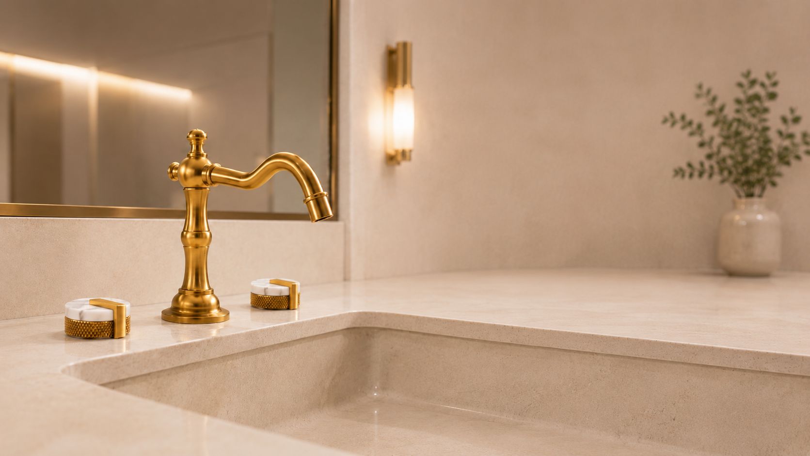 Aerius Collection Antique Brass Widespread Faucet