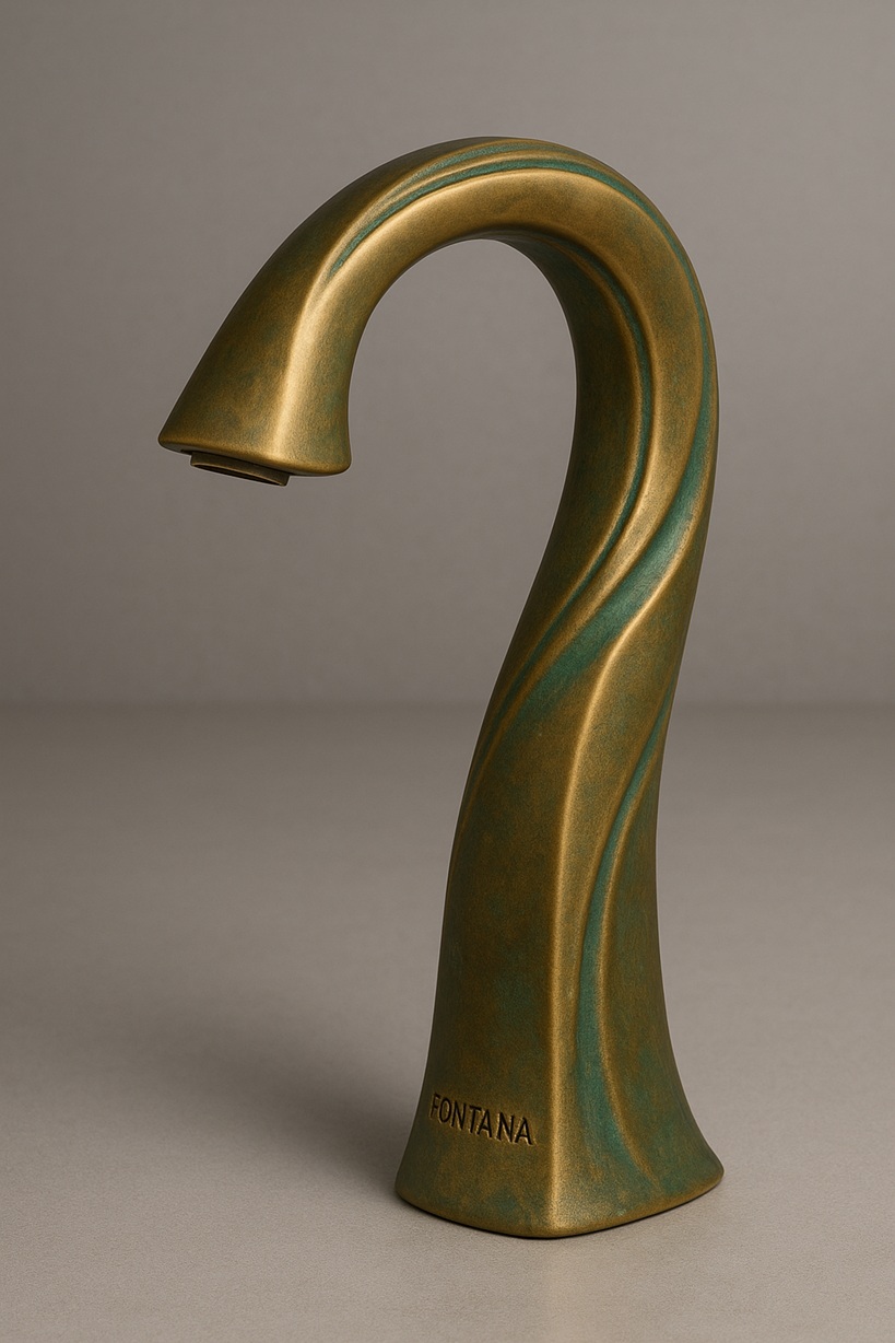 Commercial touchless faucet in aged brass finish