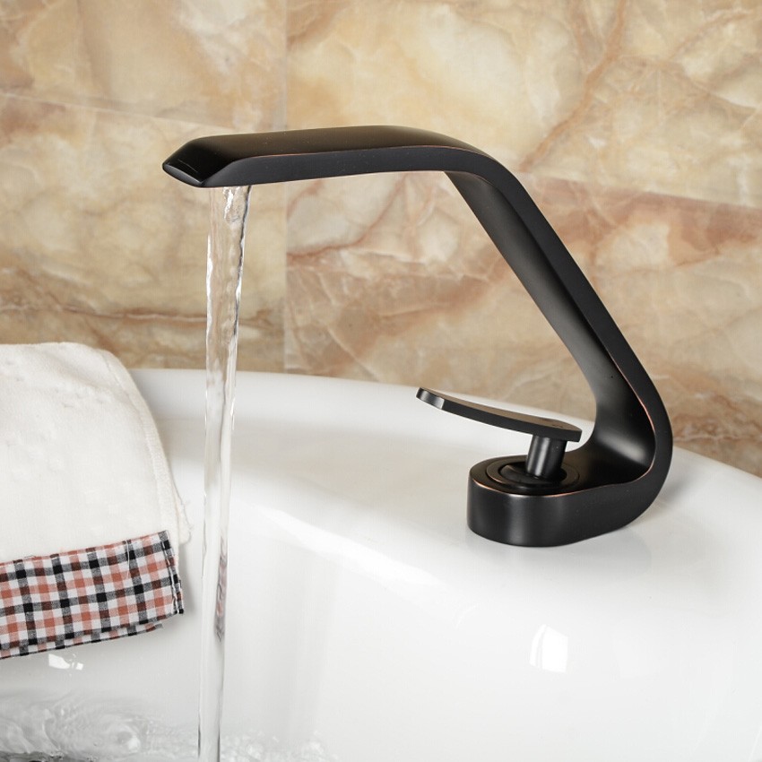 Rozin Bathroom Swivel Spout Basin Faucet Single Hole Deck Mount Vanity Mixer Tap Oil Rubbed Bronze 