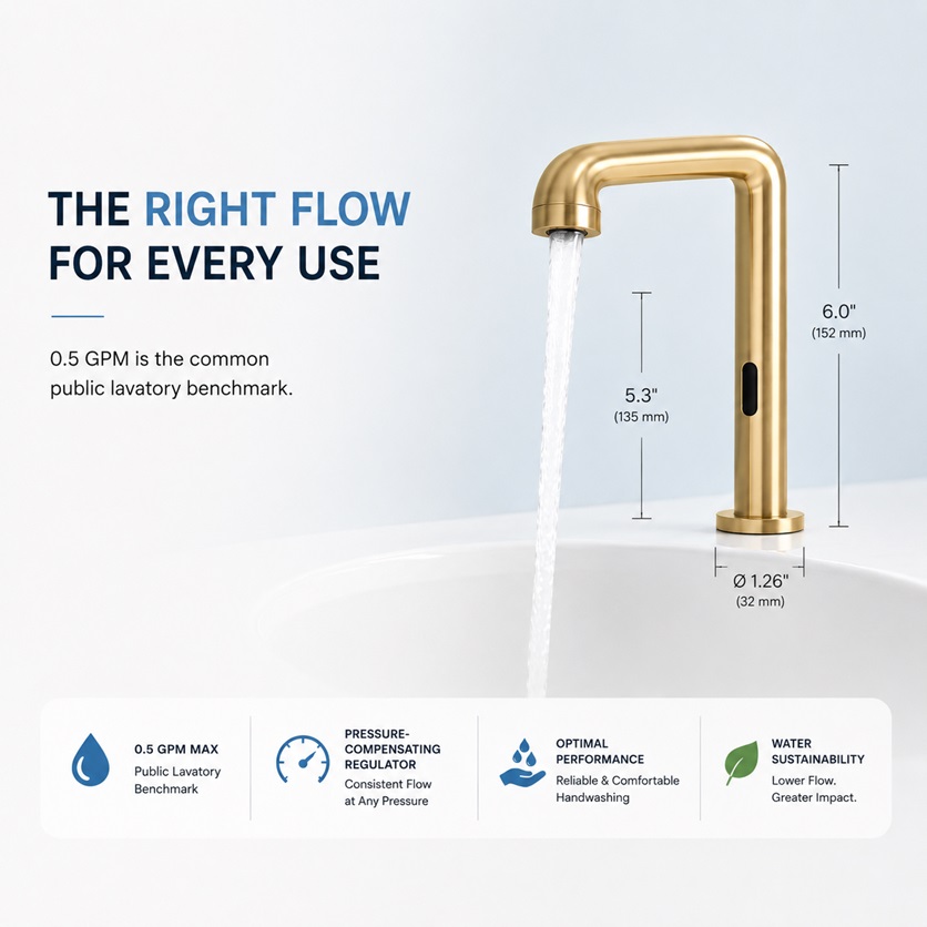 Fontana FlowSmart gold water-saving touchless faucet