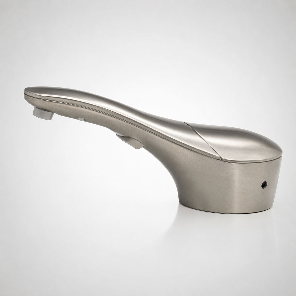Brushed nickel soap dispenser for commercial restrooms
